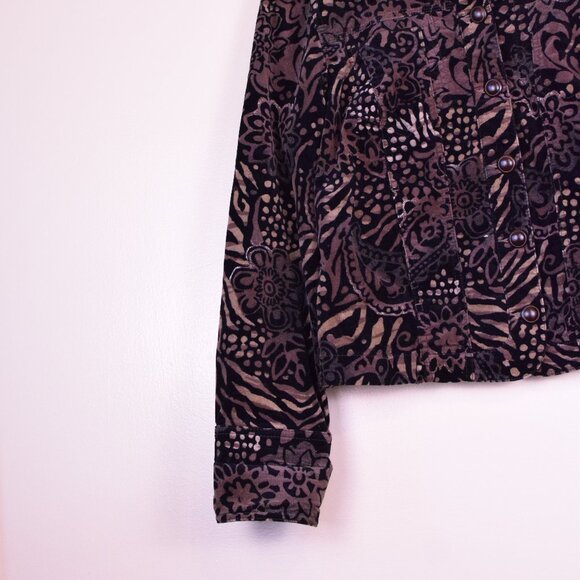 Vintage Tribal Women's Cotton Animal Print Paisley Jacket Fall Winter - Size 8 - Picture 3 of 10
